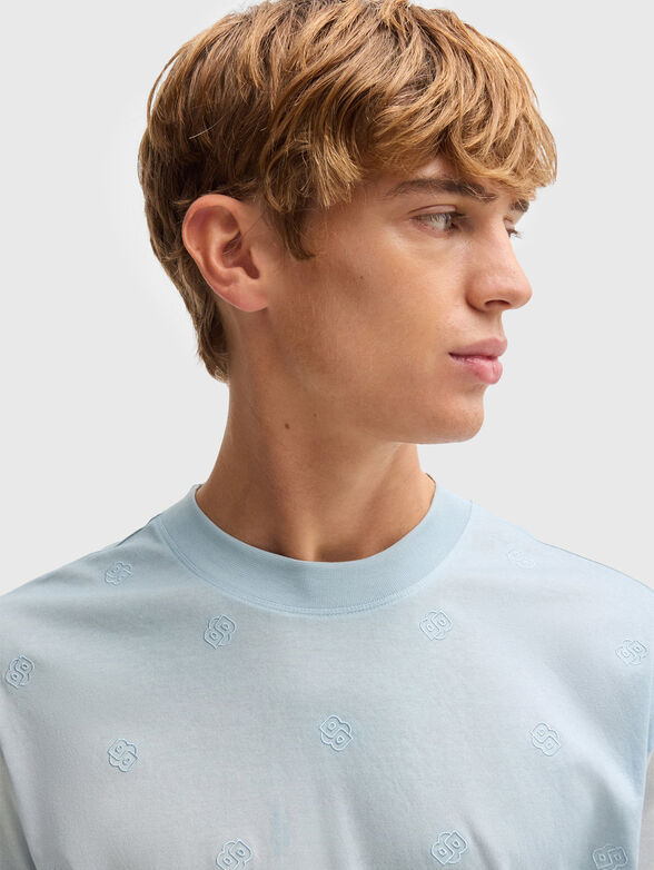Cotton T-shirt with logo embroideries - 3
