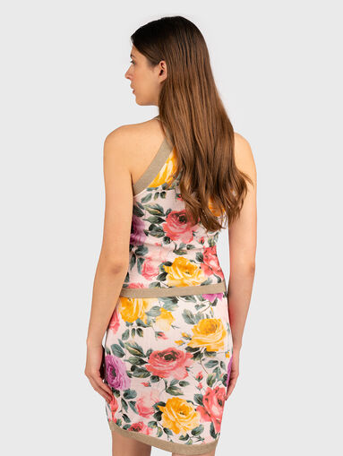 Ribbed top with floral print - 3