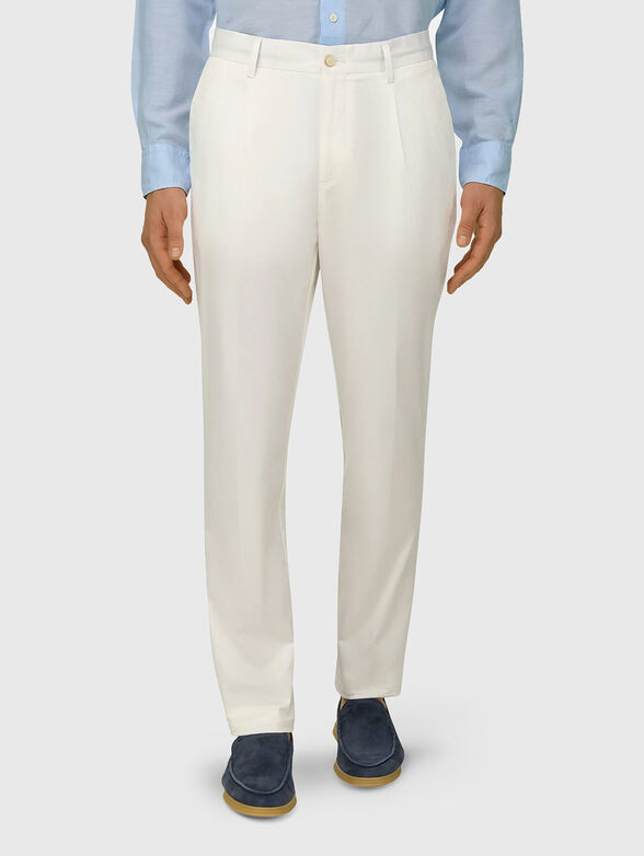 White straight-leg trousers - 1