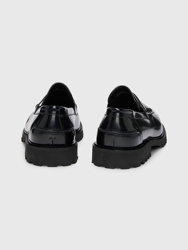Black leather loafers - 4