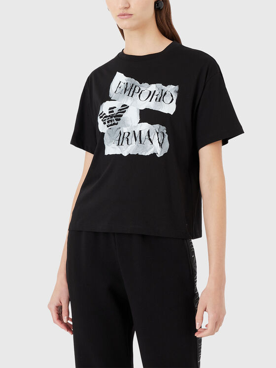 Cotton T-shirt with logo print - 1