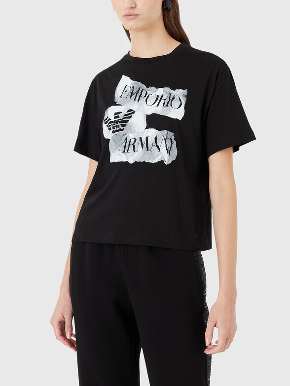 Cotton T-shirt with logo print - 1