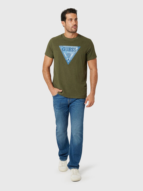 T-shirt with denim logo accent - 2