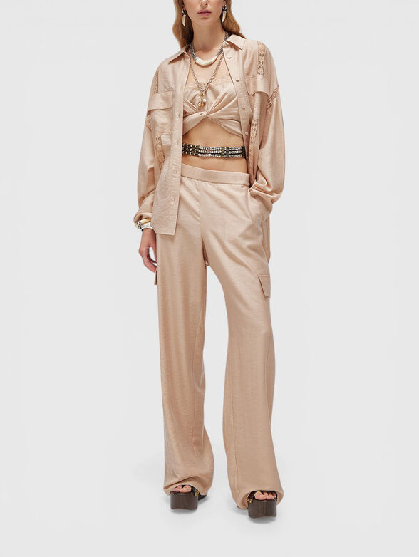 Crop top with lace accent - 2