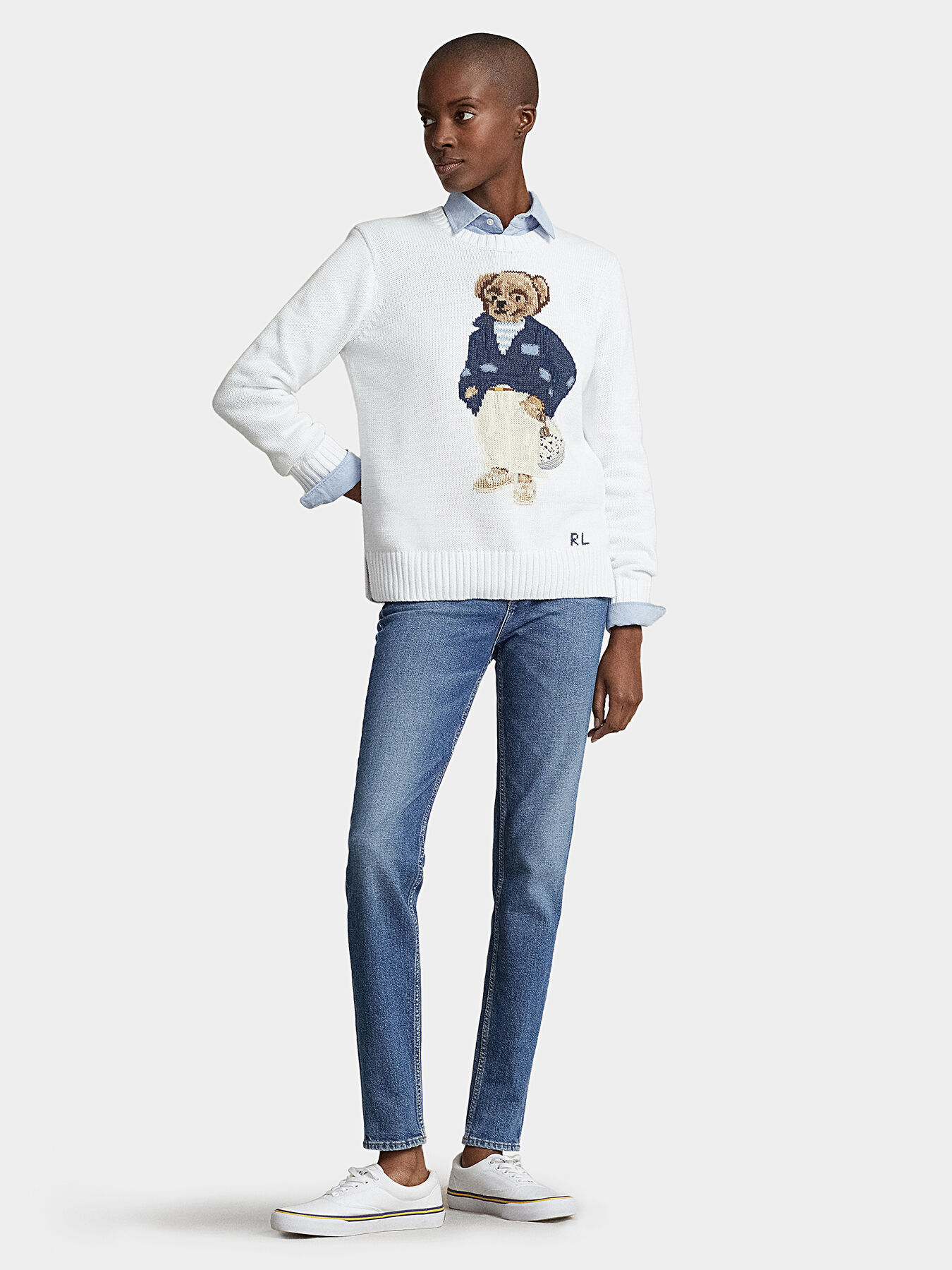 Polo ralph store lauren white sweater