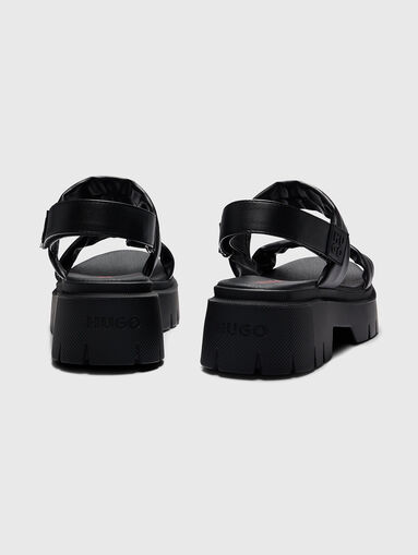 KRIS black leather sandals - 4