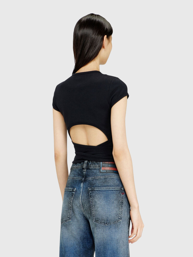 Ribbed T-shirt with wrap around laces - 3