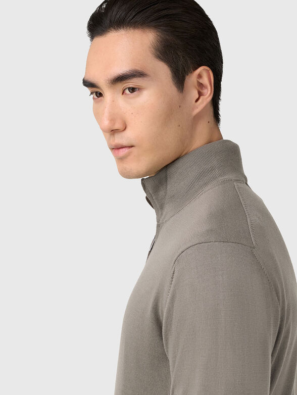 Pullover with polo collar and zip - 4