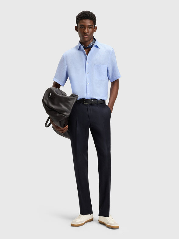 Linen shirt with short sleeves  - 2