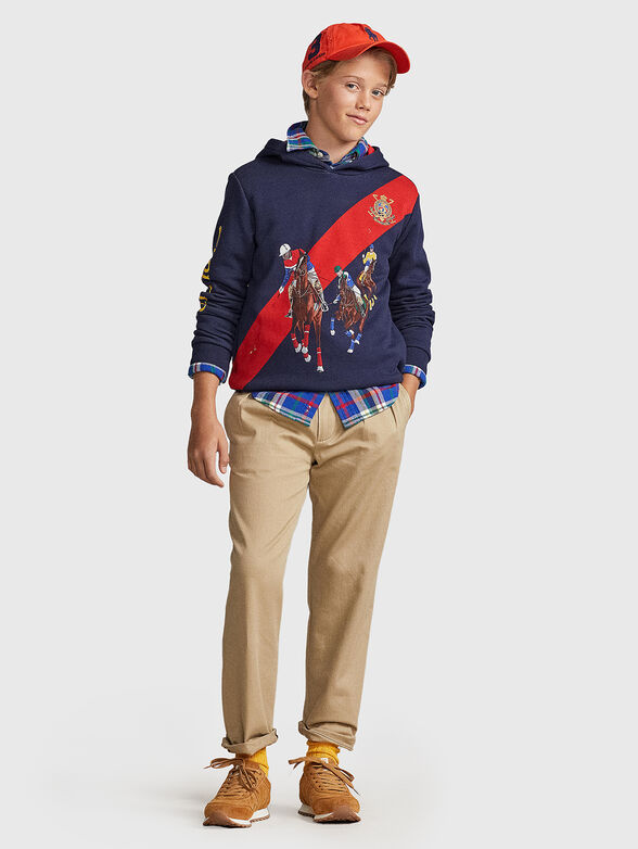 Sweatshirt with accent stripe and embroidery - 2