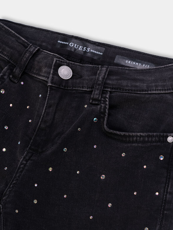 Black skinny jeans with rhinestones - 4