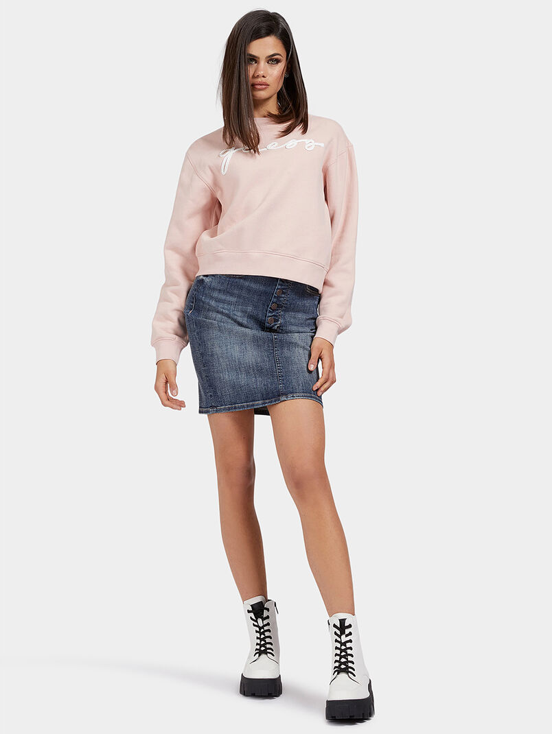 Denim skirt with bottons - 3