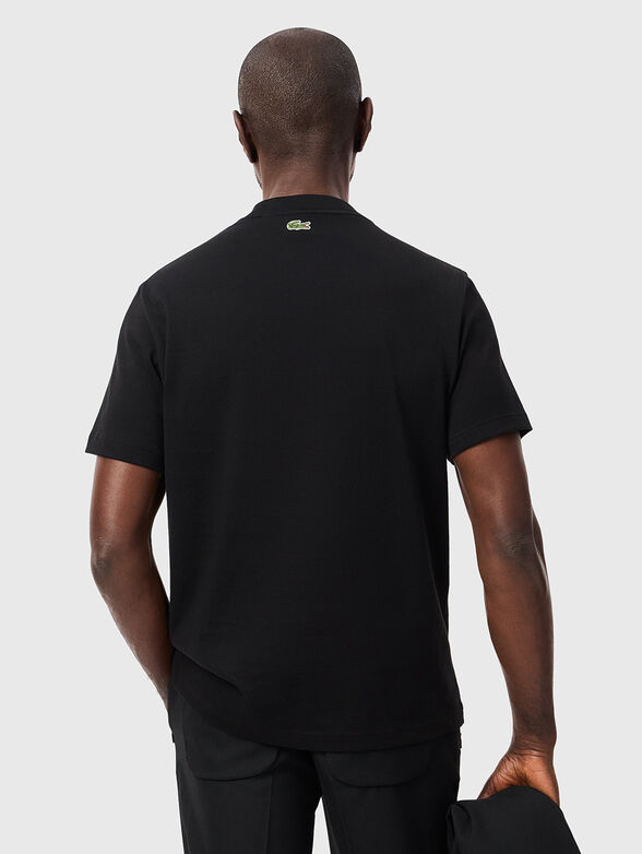 Black T-shirt with logo accent print  - 3