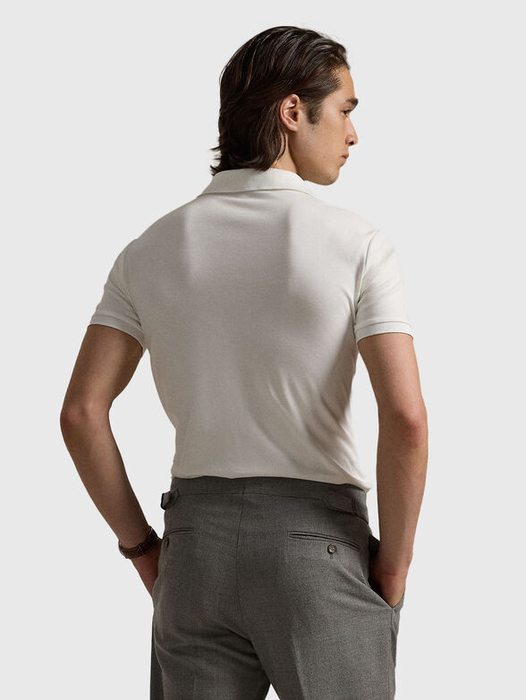 White cotton polo shirt  - 3
