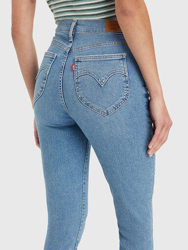 High waist blue skinny jeans - 4