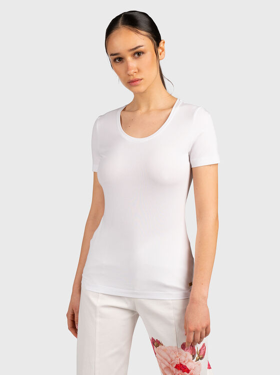 Бяла памучна тениска - 1
