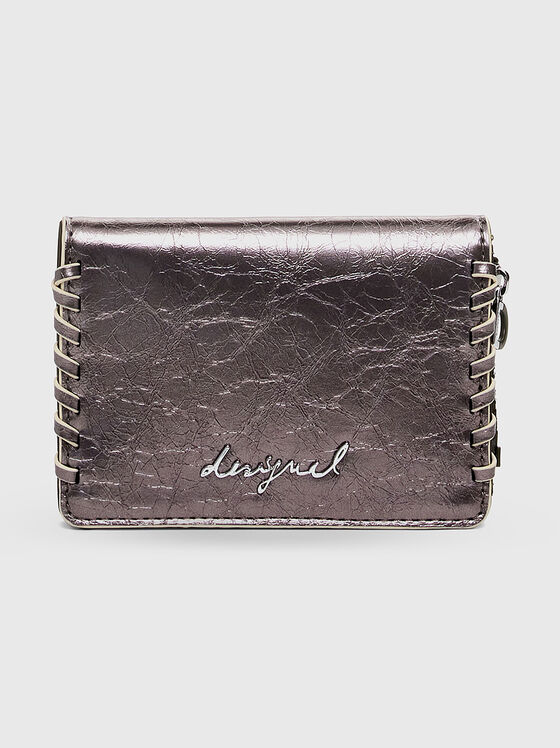 Портмоне с металически ефект и лого  - 1