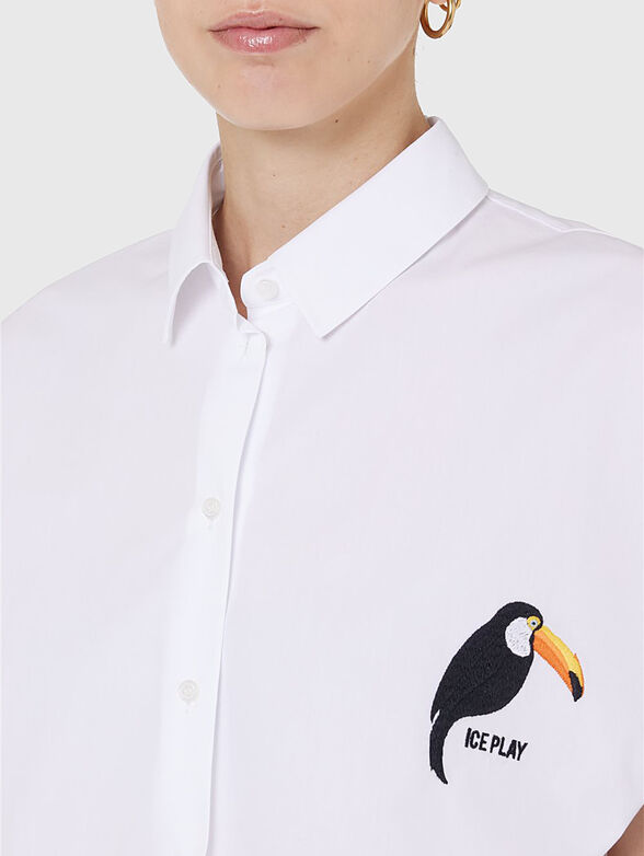 Cropped shirt with logo detail  - 3