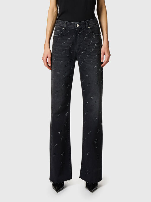 Black jeans with rhinestones 