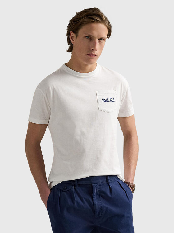 Слим тениска с овално деколте и Polo Bear принт - 1