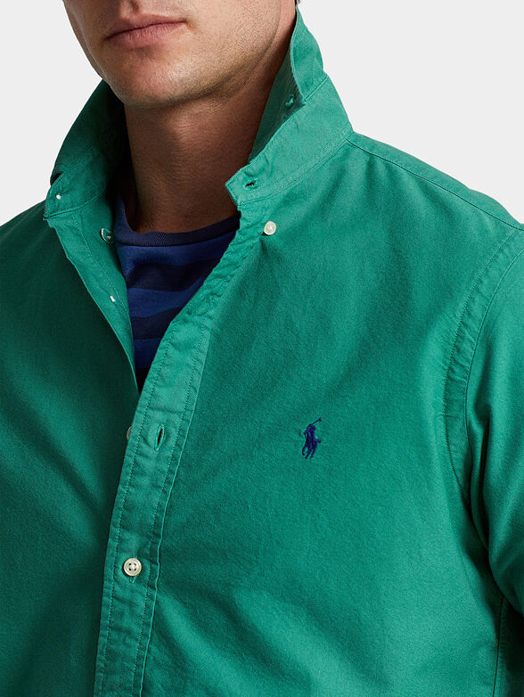 Green cotton shirt - 4