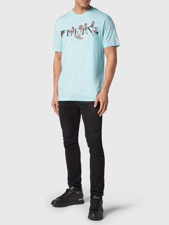 HAWAII blue cotton T-shirt with print - 2