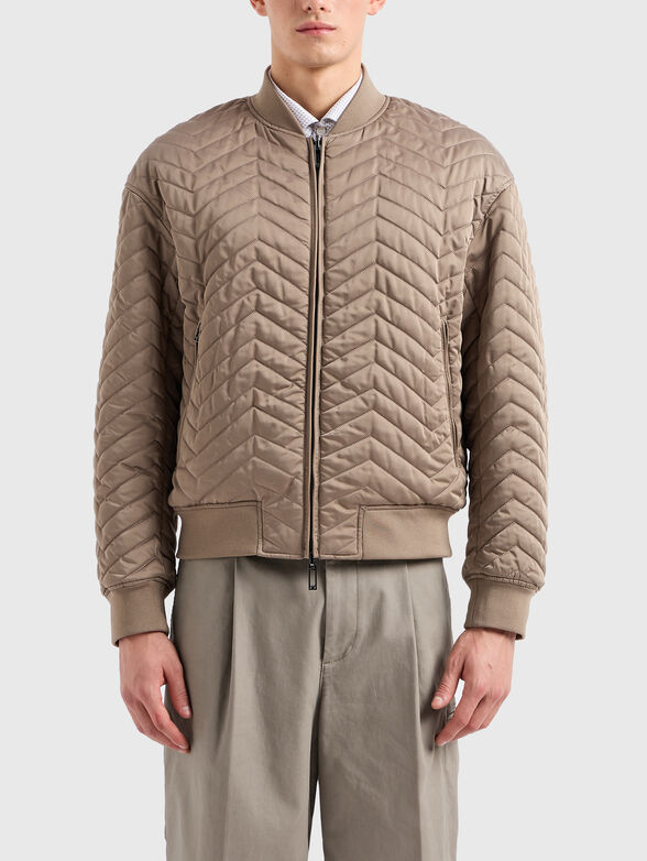 Reversible bomber jacket in beige - 3