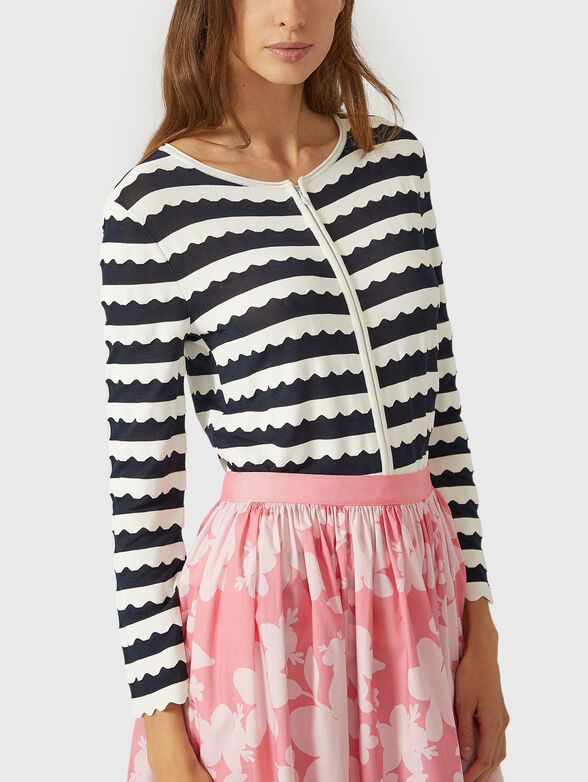 Striped cardigan with zip - 1