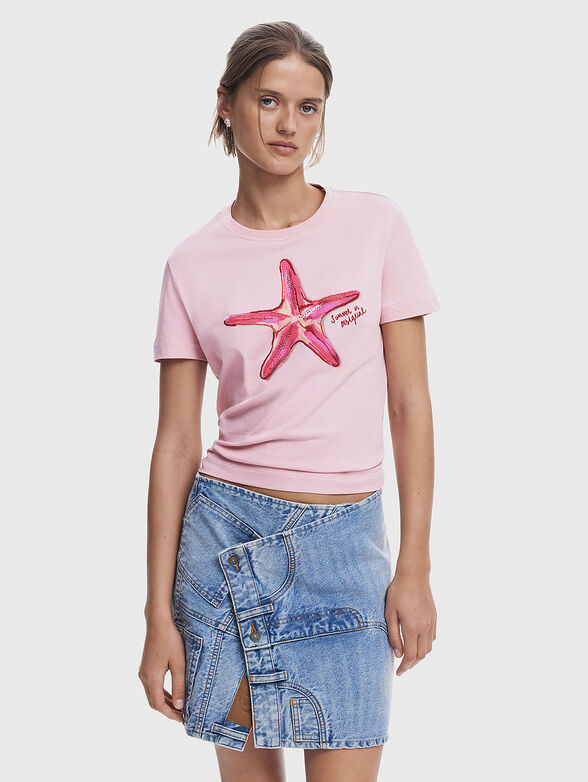 Cotton T-shirt with print - 1