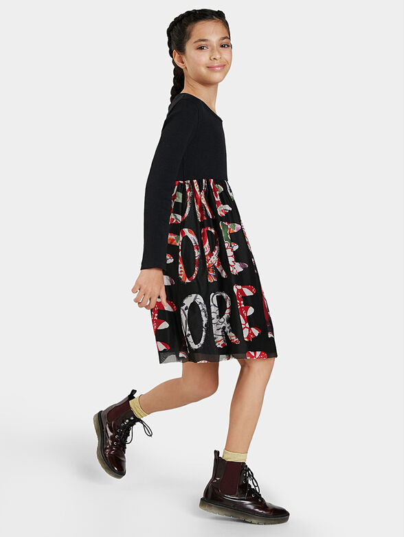 Dress with contrasting prints - 4