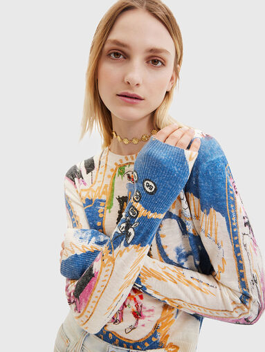 AYALA sweater with multicolored print  - 5