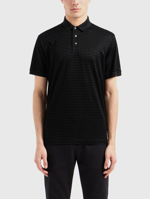 Polo shirt with textured monogram print - 1