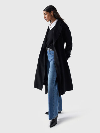 Wool-blend coat in black  - 3
