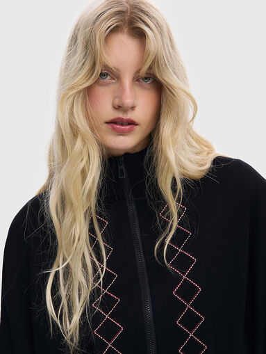 ALDAMA poncho with accent stitching - 4