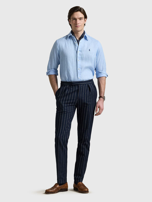 Linen shirt with logo embroidery - 2