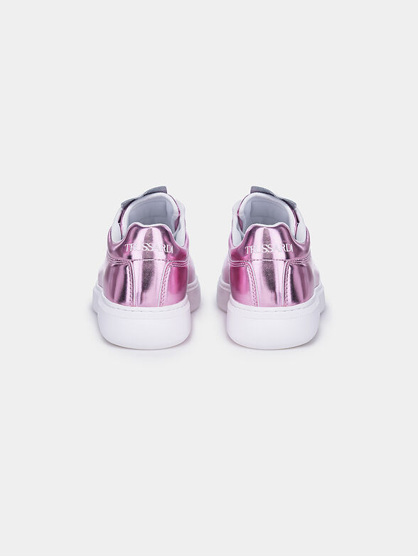 Metallic effect sneakers in pink color - 4