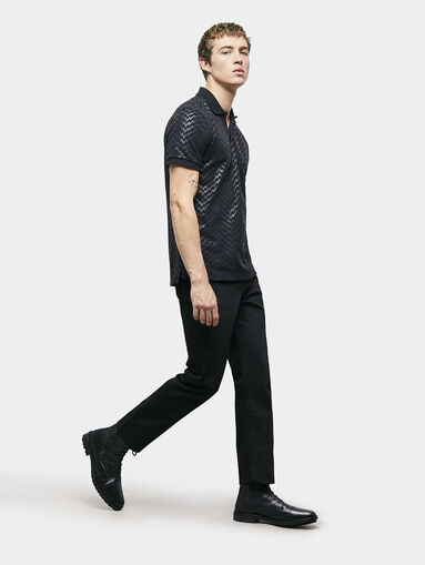 Polo-shirt with monogram print in black color - 4