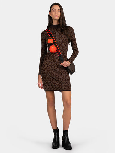 Dress with all-over monogram logo print - 5