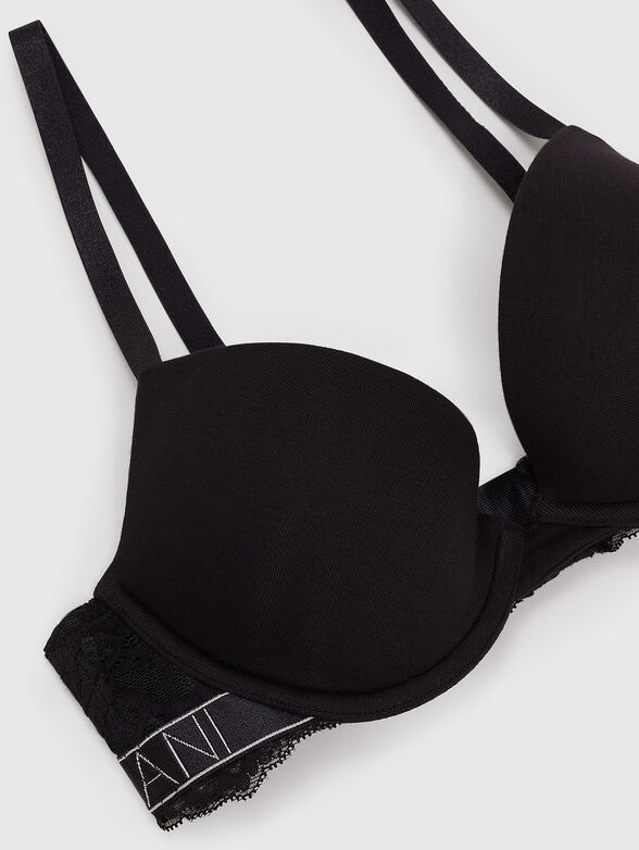 Black bra with logo details - 4