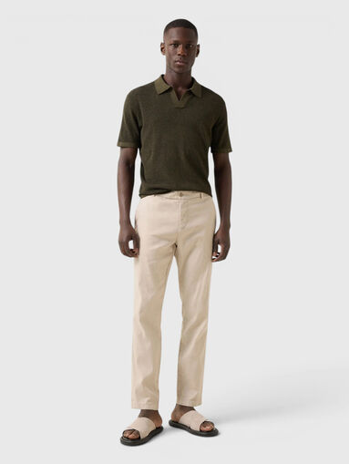 Linen and cotton blend trousers - 5
