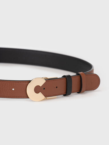 Reversible belt with gold buckle  - 4