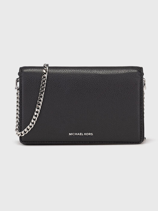 Leather crossbody bag with logo