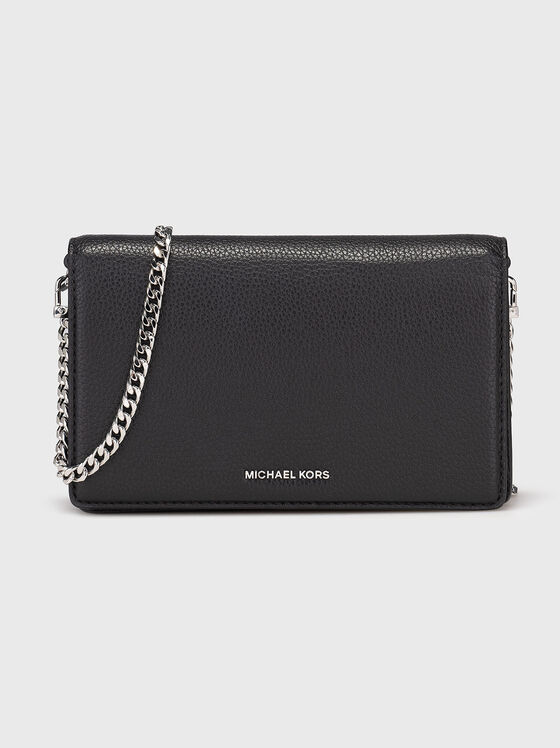 Leather crossbody bag with logo - 1