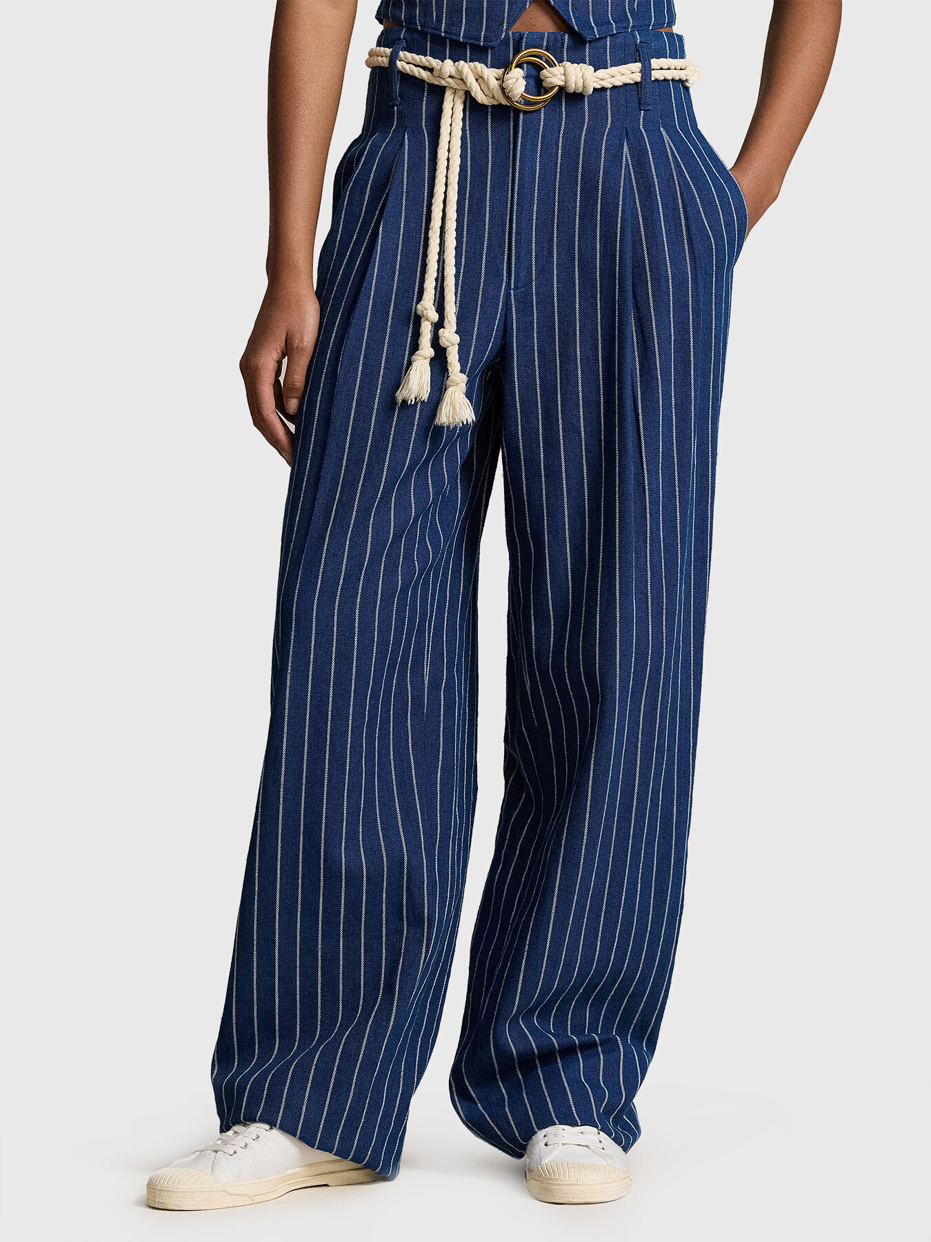 EVAN stripe trousers wide-leg brand POLO RALPH LAUREN