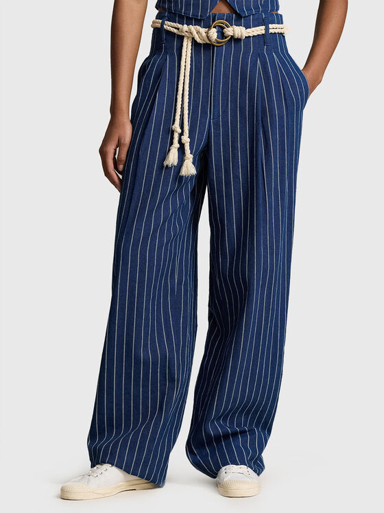 EVAN stripe trousers wide-leg - 1