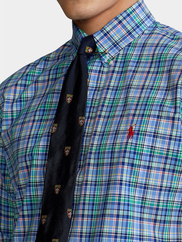 Plaid shirt with buttons on the collar - 4