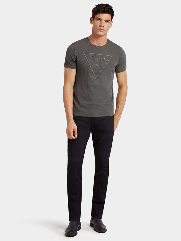 T-shirt with embroidered triangular logo - 2