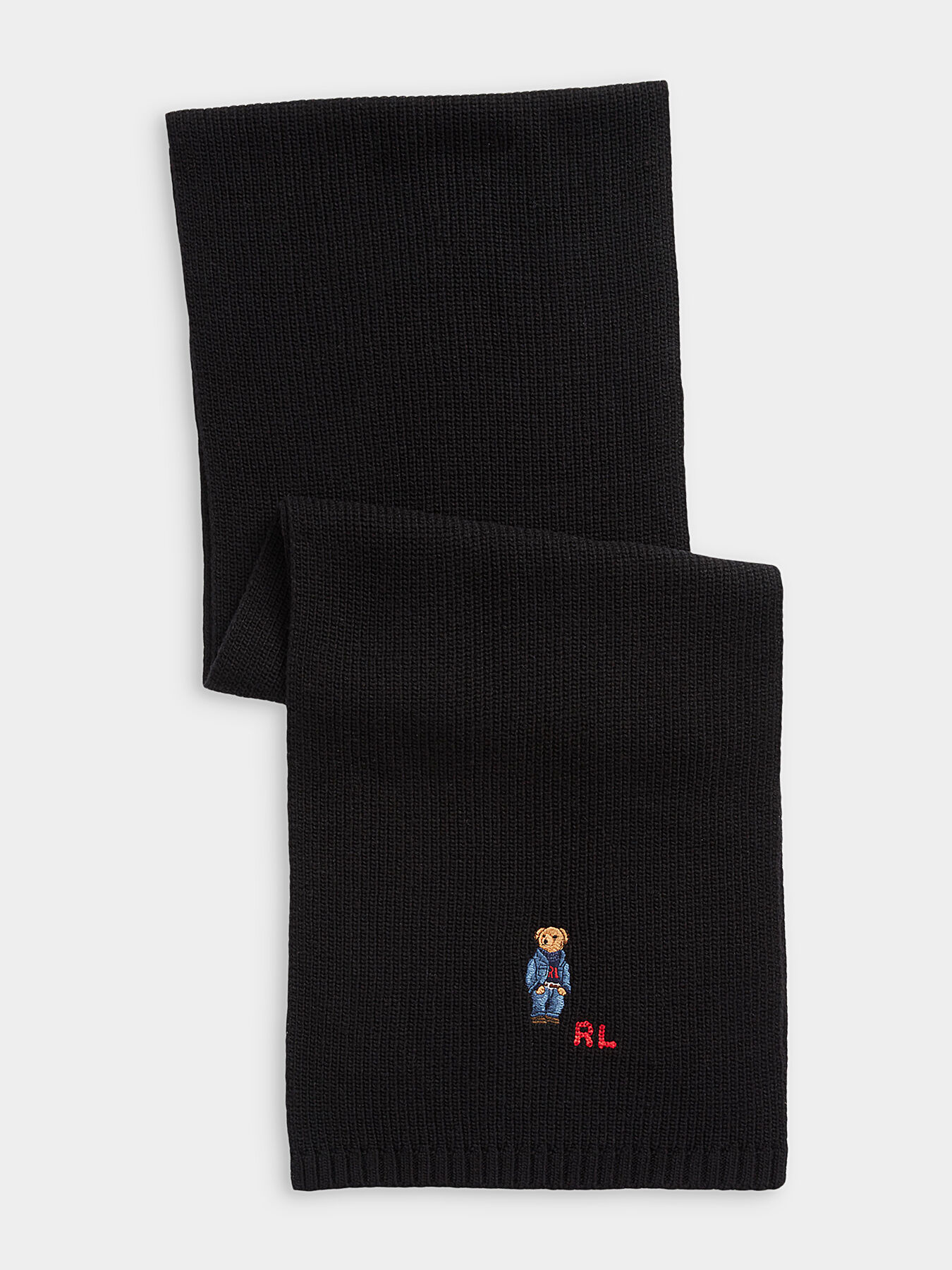 Knitted scarf with Polo Bear embroidery brand POLO RALPH LAUREN Globalbrandsstore en