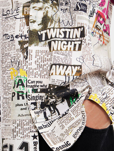 Cotton shirt with accent print - 3