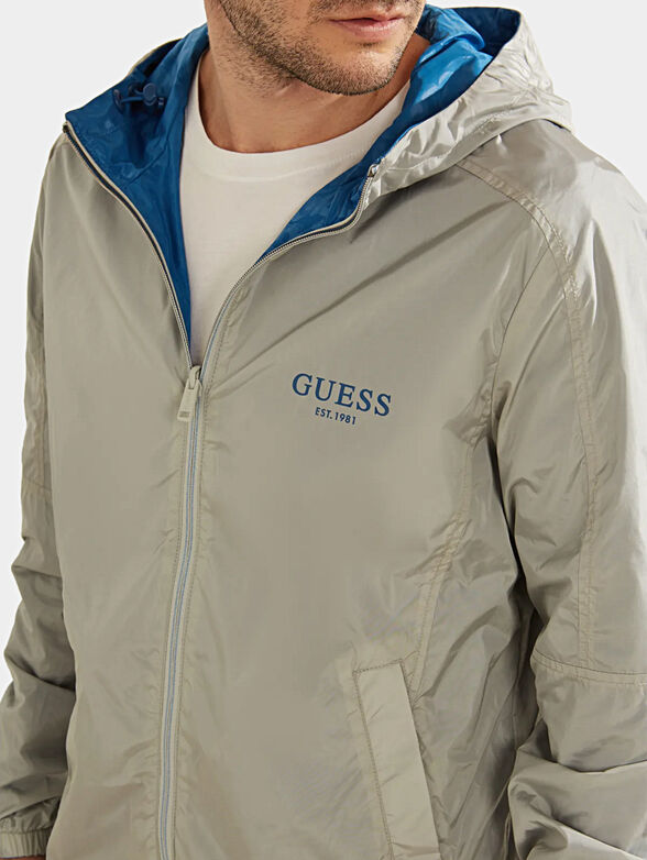 Reversible jacket with logo print - 3